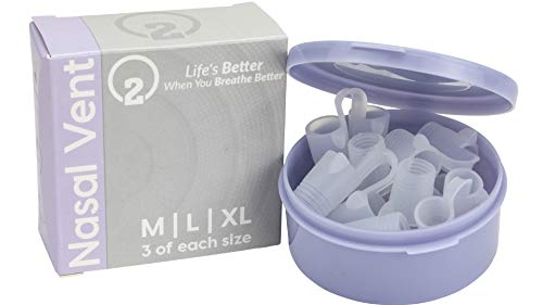 Anti Snoring Nose Vents - 9 Pairs (M, L, XL) of Extra Comfortable Nose Vents and a Travel Case - Allergy and Asthma Support Nasal Dilator Design for a More Restful Sleep and Nighttime Breathing