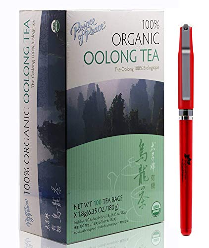 Prince of Peace Organic Oolong Tea-100 Tea Bags net wt. 6.35oz with Free Inspiration Industry Logo Pen (1-Pack)