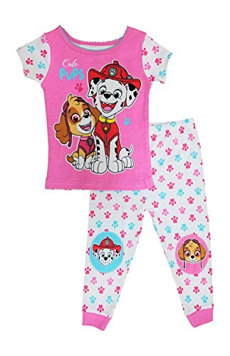 Book Cover Paw Patrol Girls Pajama Set with Short Sleeves and Long Pants