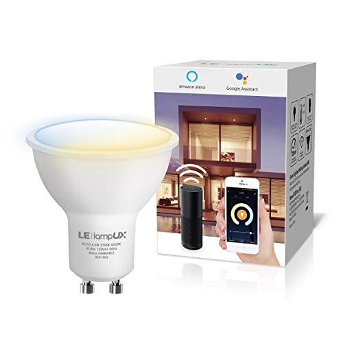 GU10 Smart LED Light Bulbs, Works with Alexa & Google Assistant, Tunable White Track Light Bulb, Dimmable with App Control, 50W Halogen Equivalent, No Hub Required, 2.4G WiFi Only