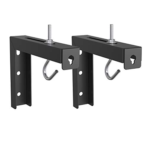 WALI Universal Projector Screen Ceiling Mount, Wall Hanging Mount L-Brackets, 6 inch Adjustable Extension with Hook Kit, Perfect Projector Screen Placement Hold up to 66 lbs (PSM001-B), Black