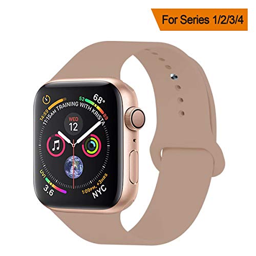YANCH Compatible with for Apple Watch Band 38mm 40mm, Soft Silicone Sport Band Replacement Wrist Strap Compatible with for iWatch Series 4/3/2/1, Nike+,Sport,Edition,S/M,Size,Walnut