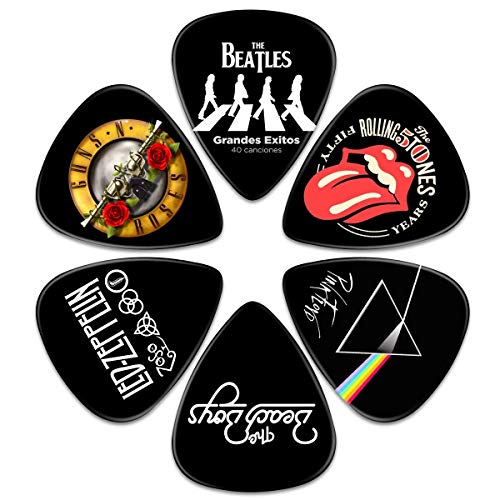 Guitar Picks - Surmoler 6 Pack Universal Plastic Guitar Picks for Acoustic and Electric Guitar (My favorite band)