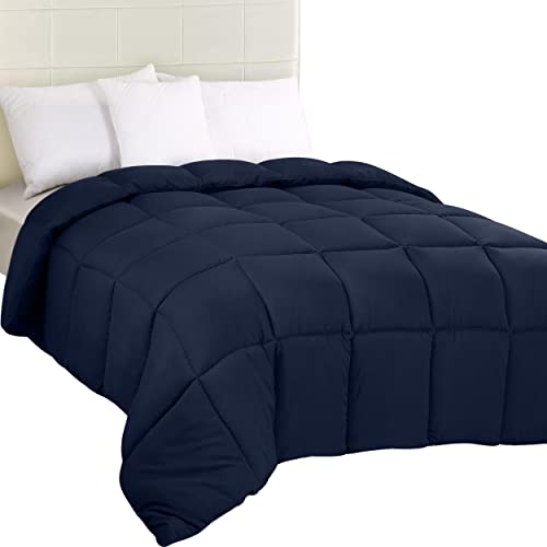 Utopia Bedding All Season 250 GSM Comforter - Soft Down Alternative Comforter - Plush Siliconized Fiberfill Duvet Insert - Box Stitched (Twin/Twin XL, Navy)