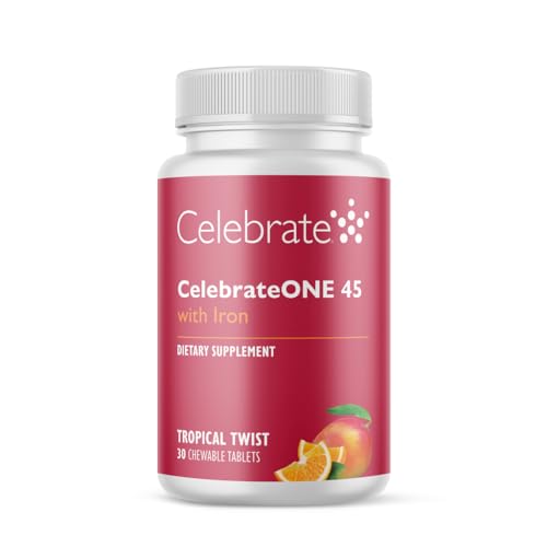 Celebrate Vitamins CelebrateONE 45 Chewables, 45mg Iron - Once Daily Bariatric Multivitamin, Essential Vitamins & Minerals - Gastric Bypass & Sleeve Gastrectomy Supplement - Tropical (30 Tablets)