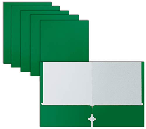 Better Office Products Two Pocket Portfolio Folders, 50-Pack, Green, Letter Size Paper Folders, 50 Pieces, Green, Paper folders with Pockets