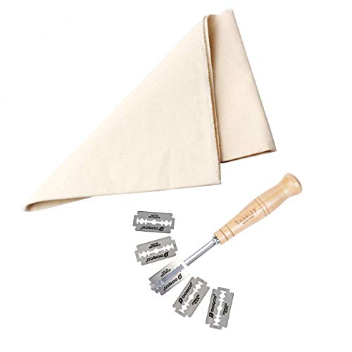 Premium Professional Bakers Couche 35"x26" | Premium Hand Crafted Bread Lame | Natural Flax Linen Heavy Duty Proofing Cloth | For making French Baguettes | Charles Good Food