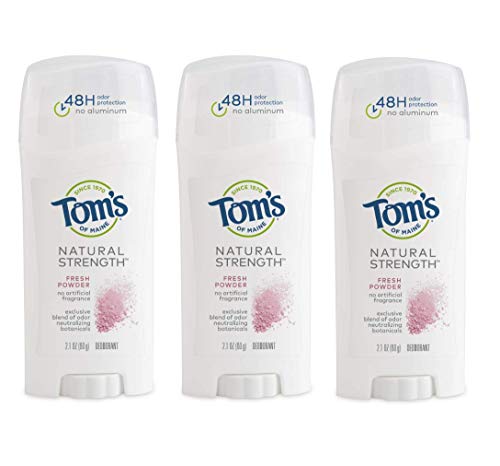 Tom's of Maine Natural Strength Deodorant, Deodorant for Women, Natural Deodorant, Fresh Powder, 2.1 Ounce, 3-Pack