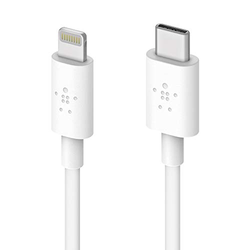 Book Cover Belkin USB-C to Lightning Cable (4ft Fast Charging iPhone USB-C Cable for iPhone 11, 11 Pro, 11 Pro Max, XS, XS Max, XR, X, MacBook, iPad and More, Apple MFi-Certified), White (F8J239bt04-WHT)