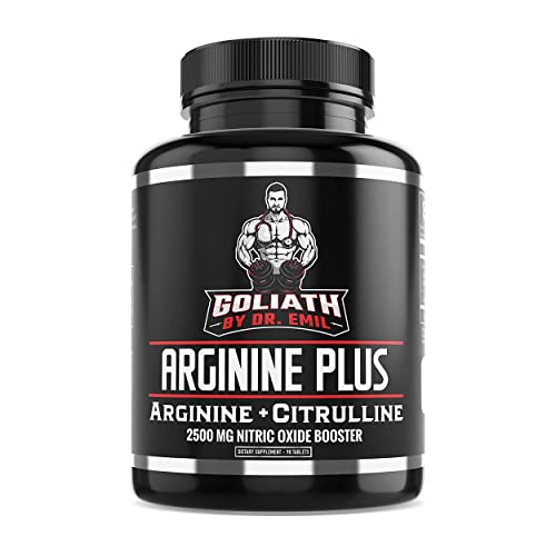 Dr. Emil's ARGININE Plus - L Arginine + L Citrulline - 2500 MG High Dose NO Booster Tablets - Nitric Oxide Supplement for Muscle, Pump and Heart Health (Arginine AAKG and Citrulline Malate 2:1)