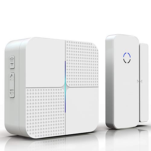 Wireless Door Sensor Chime JOYSAE Door Entry Chime Alarm For Business/Office/Home/Store,Door Open Chime Window Alert Operate Range 800ft With 52 Chimes 4 Volume Level,1 Door Sensors+1 Plug-In