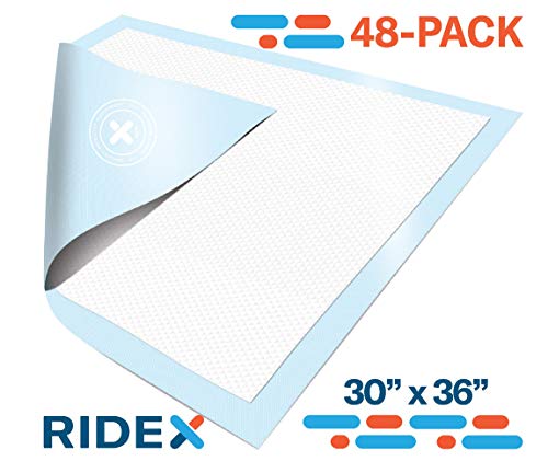 Incontinence Bed Pads [48 Pack] Underpads 30 x 36 Disposable Ultra-Heavyweight Super Absorbent & Waterproof, Patient Repositioning [375 lbs.] Maximum Strength Breathable Backsheet for Skin Protection