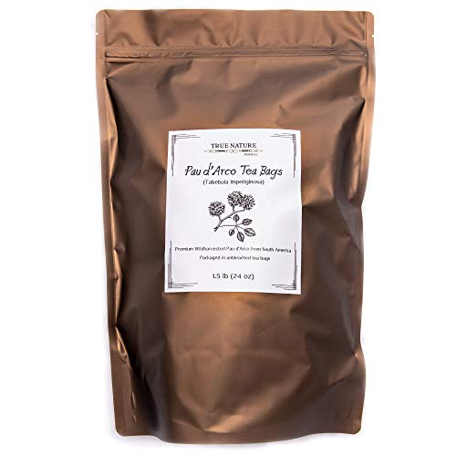Taheebo Tea Pure Pau d'Arco Bulk Tea Bags | 1.5 Lb Resealable Package | Ethically Wildcrafted Tabebuia impetiginosa | About 300 Unbleached Tea Bags (24 oz) | True Nature Herb Co.