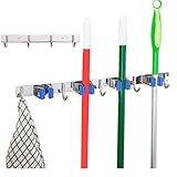 Broom and Mop Holder Wall Mounted, 4 Grip Bundle Kitchen Organization and Storage, Broom Holder, Laundry Room Organizer Mop and Broom Holder Garage Organization Broom Holder Wall Mount Hooks N Holders