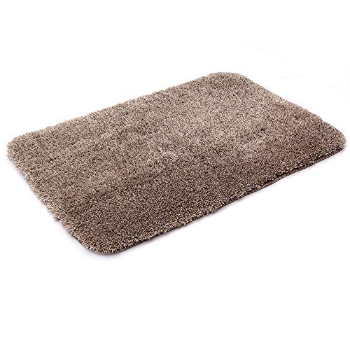 COSY HOMEER 30X20 Inch Bathroom Shower Mat with Super Slim Polyester Fabric Anti Slippery Bath Rugs Which is Machine Washable and Water Absorbent Fuzzy Mat,Green