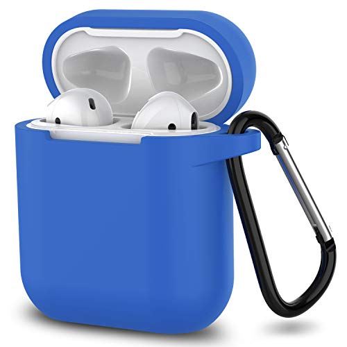 AirPods Case,SATLITOG Protective Silicone Cover Compatible with Apple AirPods 2 and 1(Blue)