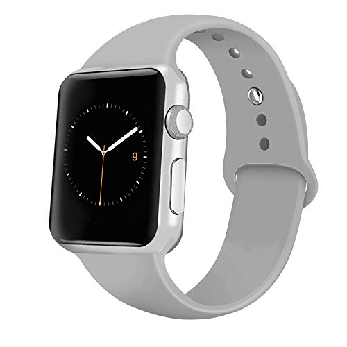 iGK Sport Band Compatible with Apple Watch 38mm/40mm, Soft Silicone Sport Strap Replacement Bands for iWatch Apple Watch Series 4 Series 3, Series 2, Series 1 38mm/40mm Gray Small