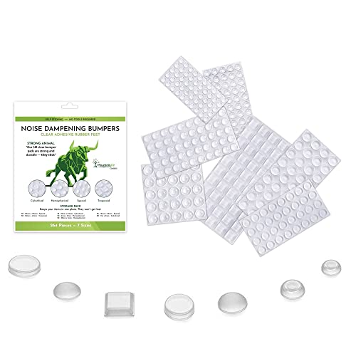 Clear Adhesive Bumper Pads - Strong Self-Adhesive Rubber Feet for Glass Tables and Wall Protection and Furniture - Noise Reducing Bumpers and Protector for Cabinet Doors and Drawers 7 Sizes Available