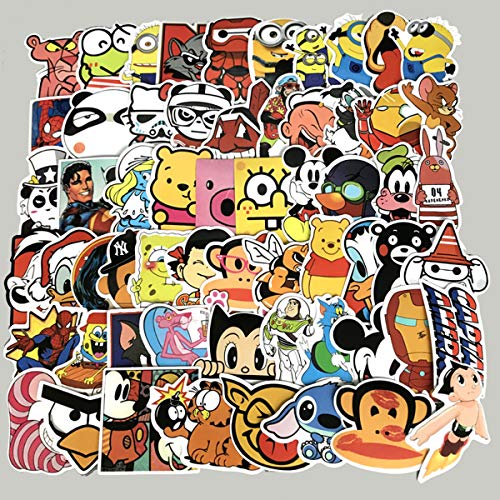 60PCS Waterproof Cute Cartoon Vinyl Stickers for Laptops Folders Water Bottle Decals Toys for Kids