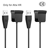 Compatible for Fitbit Alta HR Charger with Reset Button Hagibis Replacement Charging Cable with Reversible Plug USB Connector for Fitbit Alta HR (2 Pcs)-Not for Fitbit Alta (2 Pcs)