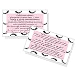 Lash Extension Aftercare Instructions Cards | Package of 50 | Eye Lashes with Pink Inlay Design Double Sided Size 3.5 x 2" inches After Care (3-4 Week Fillers)