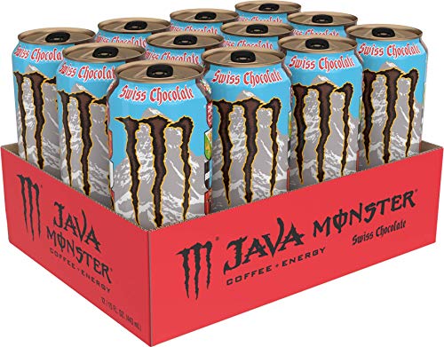 Java Monster Swiss Chocolate, Coffee + Energy Drink, 15 Ounce (Pack of 12)