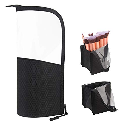 Portable Makeup Brush Holder,Chomeiu Small Clear Makeup Brush Bag Makeup Brush Organizer Waterproof Makeup Bag Makeup Brush Carrying Pencil Case