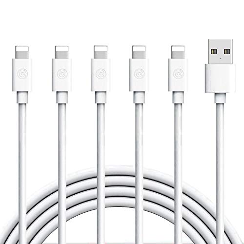 Book Cover iPhone Charger,Atill Lightning Cable 5Pack 6FT iPhone Charging Cable Cord Compatible with iPhone X 8 8Plus 7 7Plus 6s 6sPlus 6 6Plus SE 5 5s 5c iPad iPod & More (White)
