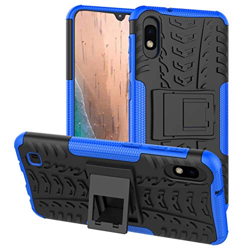 PUSHIMEI Galaxy A10 case, Samsung A10 Case, [not fit Galaxy A10e 5.8"], with Kickstand Hard PC Back Cover Soft TPU Dual Layer Protection Phone Case Cover for Samsung Galaxy A10 6.2" (Blue Kickstand)