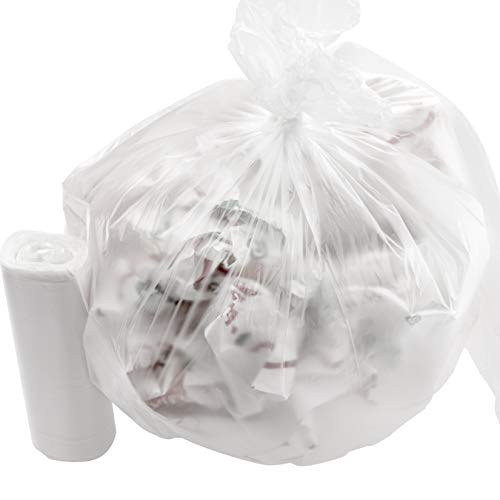 Leak-Proof Clear 4 Gallon Trash Can Liners 1000Pk. Small Coreless Plastic Garbage Bags Perfect for Bathroom Wastebaskets, Kitchens, Offices or Recycling Bins. Great for Kitty Litter or Diaper Disposal
