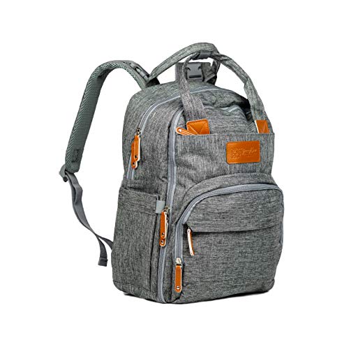 YazzyBoa Diaper Bag Backpack - Multifunctional Travel Diaper Organizer for Dads/Moms - Comfortable Shoulder Strap and Back Pads - Durable Waterproof, Insulated Bottle Pockets - Includes Changing Pad