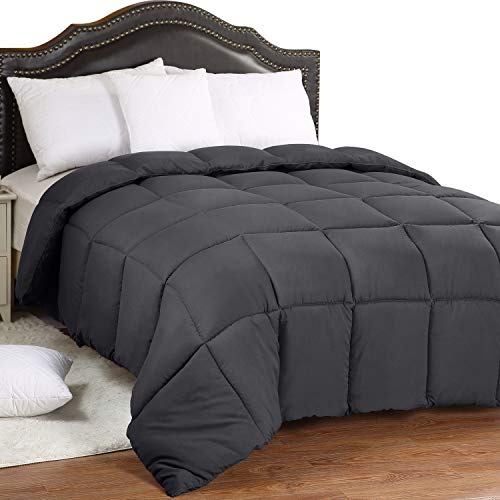 Utopia Bedding All Season 250 GSM Comforter - Soft Down Alternative Comforter - Plush Siliconized Fiberfill Duvet Insert - Box Stitched (King/Cal King, Gray)