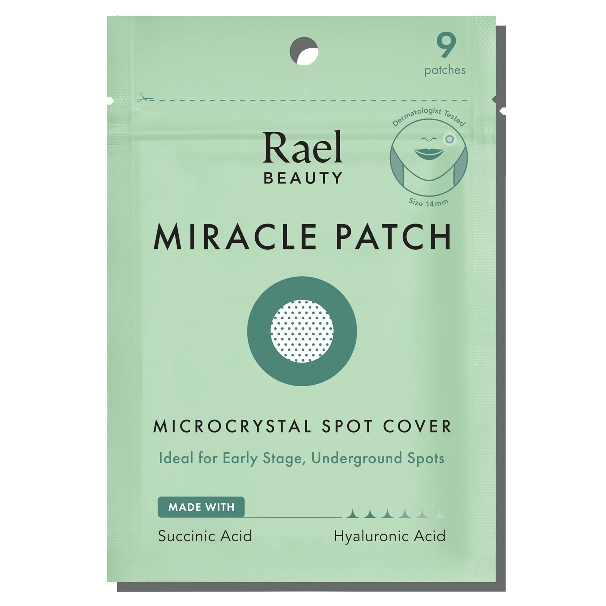 Rael Pimple Patches, Miracle Microcrystal Spot Cover - Hydrocolloid Acne Patches for Early Stage, with Tea Tree Oil, for All Skin Types, Vegan, Cruelty Free (9 Count) 9 Count (Pack of 1)