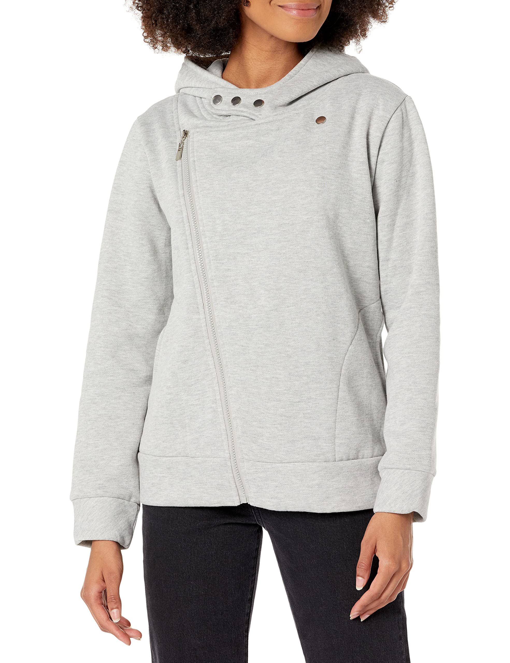 TAM WARE Women Slim fit Zip-up Hoodie Jacket Small Gray