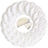 16 Pack Reusable Makeup Remover Pads with Laundry Bag - 2 Layers 3.15inch Cotton Rounds Pads, Washable Facial Cleansing Cloths Eye Makeup Remove Face Wipe (Chemical Free Velour)