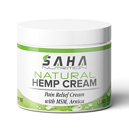 Natural Hemp Cream for Pain Relief and Inflammation (1,000 mg) MSM and Arnica | Salve Relieves Joint Stiffness, Muscle Soreness, Chronic Arthritis | Knees, Back, Hands