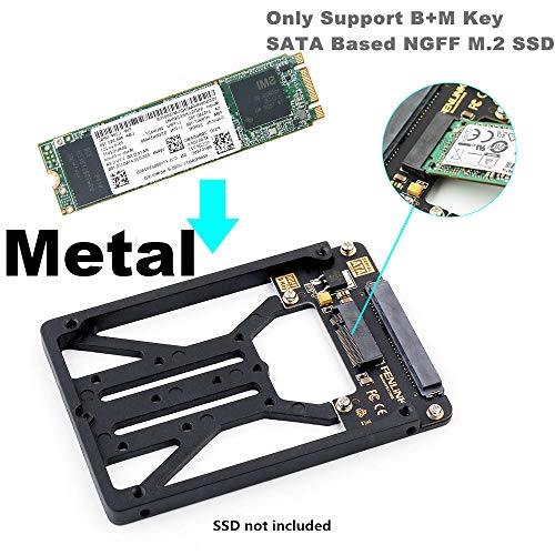 M.2 NGFF SATA SSD to 2.5" SATA Enclosure, Mini PCIe SSD Adapter SATA to mSATA Only Support B & M Key SATA Based NGFF M.2 SSD Converter to 2.5 Inch SATA 3.0 Card Support 2230 2242 2260 2280 2.5 SATA