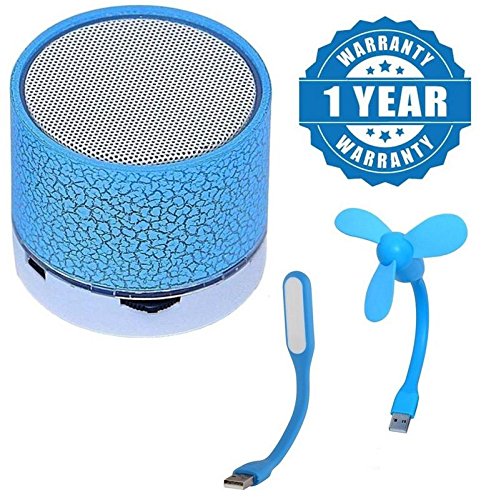 VOSAVO Wireless LED Bluetooth Speakers S10 Handfree with Calling Functions & FM Radio for All Android & iPhone Smartphones (One Year Warranty, Assorted Colour)