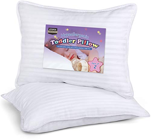Book Cover Utopia Bedding 2 Pack Toddler Pillow - Baby Pillows for Sleeping - Cotton Blend Cover - Pack of 2 Kids Pillows - White - 13 x 18 Inches