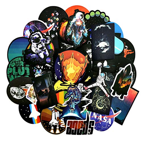 KONLOY stickers Pack,NASA Stickers for Laptop [105PCS],Space Explorer Galaxy Vinyl Decals for Water Bottle Hydro Flask Car Skateboard Luggage, Spaceman Spacecraft Universe Planet Logo Graffiti Sticker