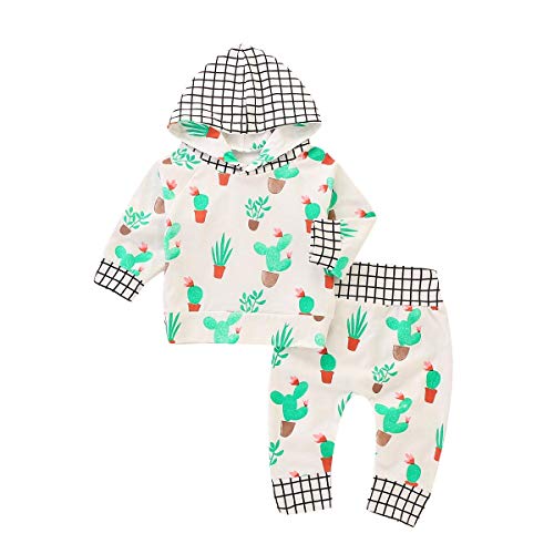 Baby Girl Floral Outfit Long Sleeve Romper Flower Pants Set + Headband + Hat 4Pcs Clothes