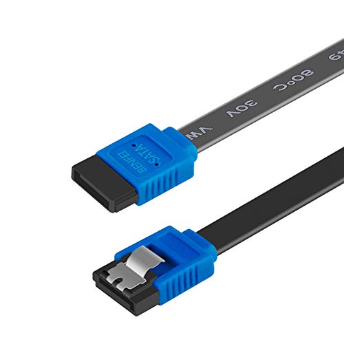 BENFEI SATA Cable III, SATA Cable III 6Gbps Straight HDD SDD Data Cable with Locking Latch 18 Inch Compatible for SATA HDD, SSD, CD Driver, CD Writer - Blue