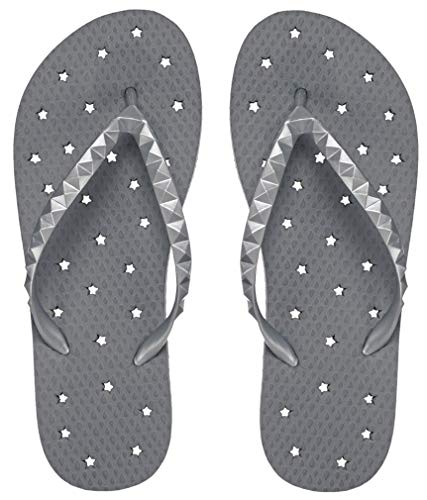 Book Cover Showaflops Womens' Antimicrobial Shower & Water Sandals for Pool, Beach, Dorm and Gym - Pewter 7/8