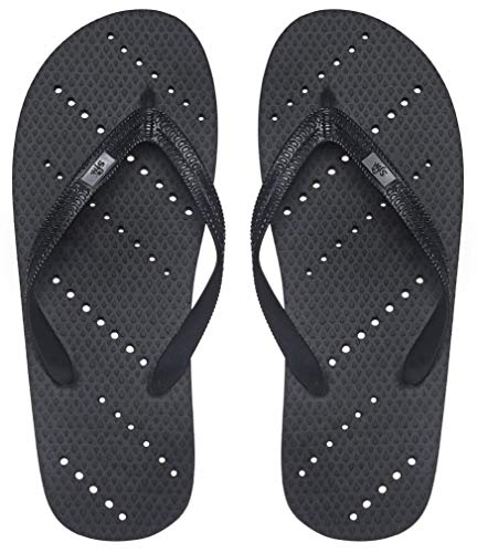 Book Cover Showaflops Mens' Antimicrobial Shower & Water Sandals for Pool, Beach, Dorm and Gym - Black 9/10