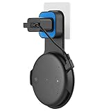 Outlet Wall Mount Compatible with Echo Input, Hanger Holder, Best Space-Saving Solution, No Messy Wires or Screws, Two Plug Mode, Black