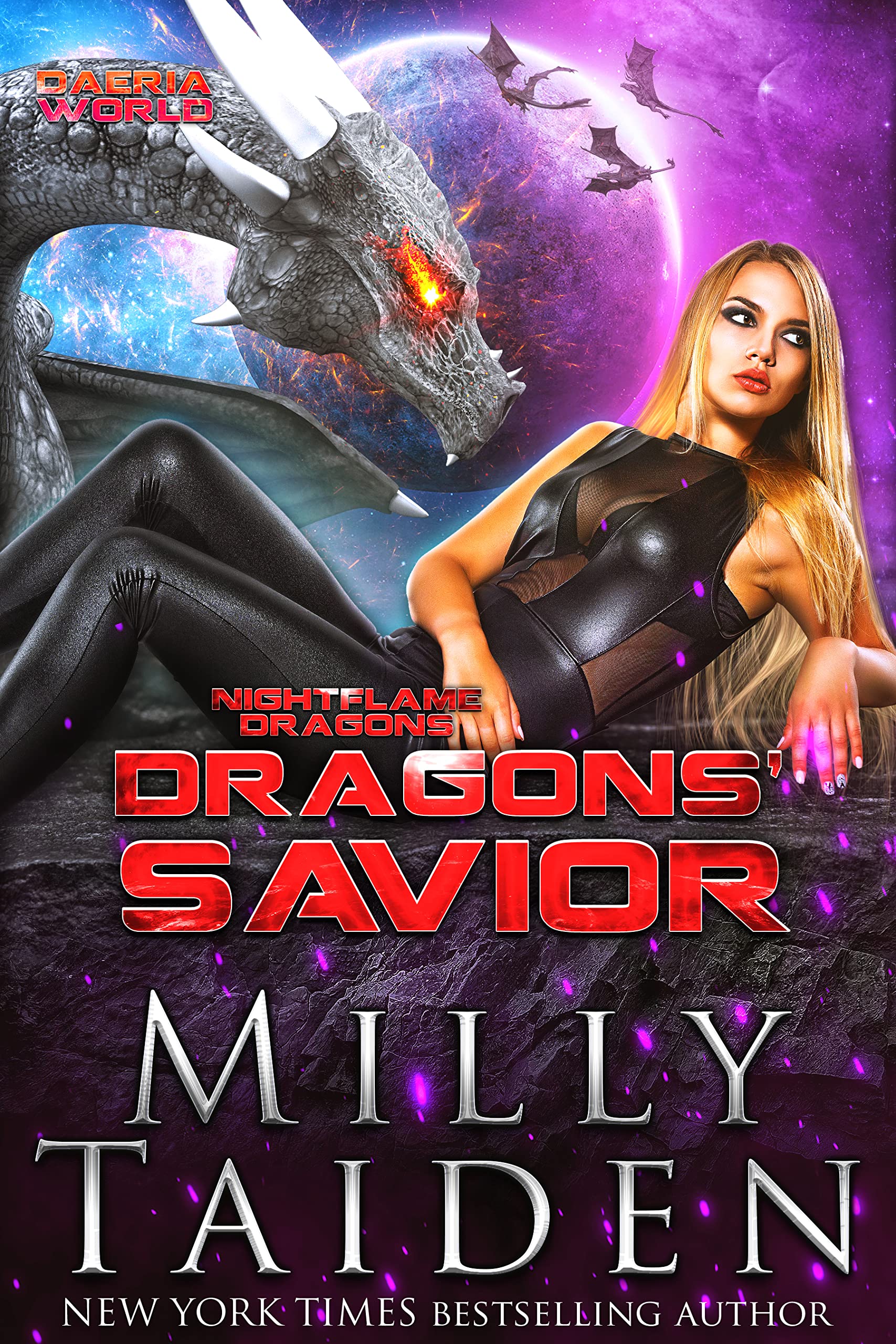Book Cover Dragons' Savior: Daeria World (Nightflame Dragons Book 2)