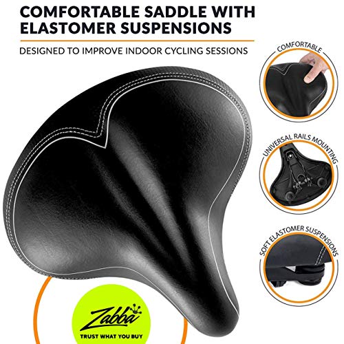 Oversized Comfort Bike Seat - Most Comfortable Replacement Bicycle Saddle - Universal Fit for Exercise Bike and Outdoor Bikes - Suspension Wide Soft Padded Bike Saddle…
