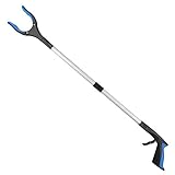 Reacher Grabber Tool, 32" Foldable Grabber Reacher for Elderly, Lightweight Extra Long Handy Trash Claw Grabber, Reaching Assist Tool for Trash Pick Up, Nabber, Litter Picker, Arm Extension (Blue2)