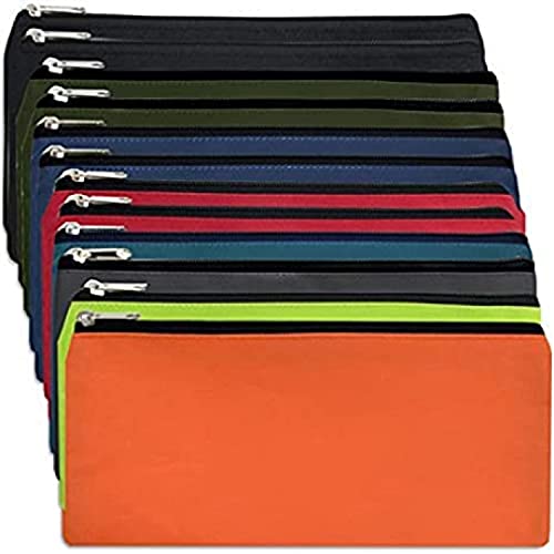 24 Pack Classic Traditional Cloth Pencil Cases in Bulk, in Solid Colors