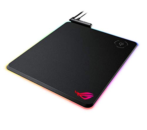 ASUS ROG Balteus Qi Vertical Gaming Mouse Pad with Wireless Qi Charging Zone, Hard Micro-Textured Gaming Surface, USB Pass-Through, Aura Sync RGB Lighting and Non-Slip Base (12.6â€ X 14.6â€)